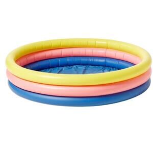 3-Ring Round Kiddie Pool – 105 Gal – Yellow/Pink/Navy – 10.63' x 4.13' x 15"